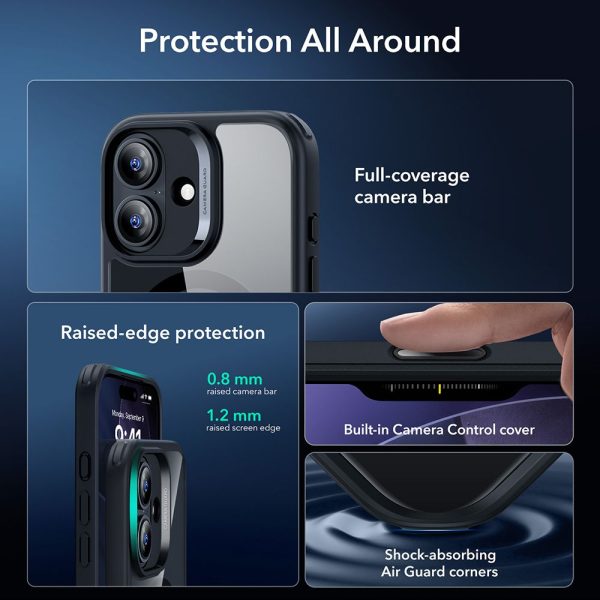 ESR CLASSIC HYBRID MAGSAFE & TEMPERED GLASS IPHONE 17 CLEAR/BLACK - Image 3