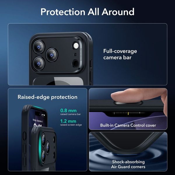 ESR CLASSIC HYBRID MAGSAFE & TEMPERED GLASS IPHONE 17 PRO CLEAR/BLACK - Image 3