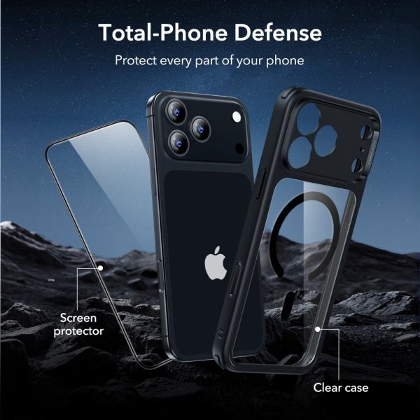 ESR CLASSIC HYBRID MAGSAFE & TEMPERED GLASS IPHONE 17 PRO CLEAR/BLACK - Image 4