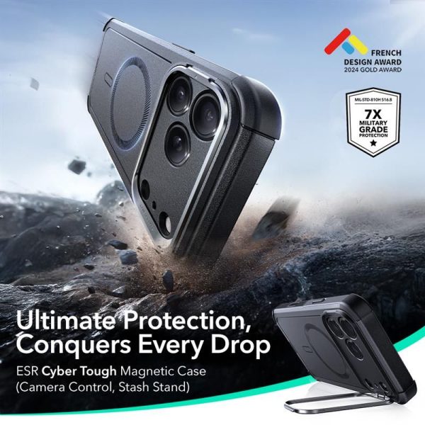 ESR CYBER KICKSTAND MAGSAFE IPHONE 17 PRO BLACK - Image 6