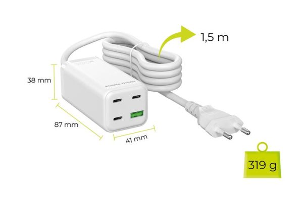 Mobile Origin GaN 100W Compact MultiHub Charger PW18 with 3x USB-C + USB-A (MO-100CMH-PW18) - Image 9