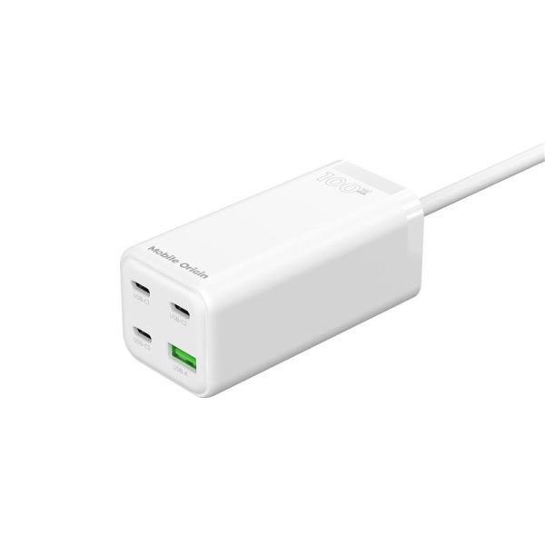 Mobile Origin GaN 100W Compact MultiHub Charger PW18 with 3x USB-C + USB-A (MO-100CMH-PW18) - Image 18