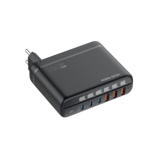 Mobile Origin GaN 140W Travel Charger Hub PW12 EU/UK/US 3x USB-C + 3x USB-A (MO-CH140-PW12) - Image 9