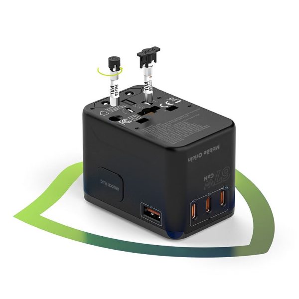 Mobile Origin GaN 67W Travel Adapter PW5 EU/UK/US/AUS 3x USB-C + USB-A (MO-TRA67-PW5) - Image 3