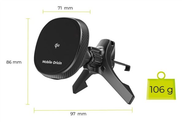 Mobile Origin Wireless Car Vent Qi2 Charger CA15 (MO-WCVCH-CA15) - Image 3