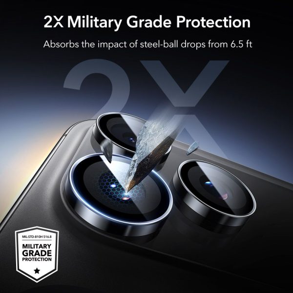 ESR ARMORITE CAMERA PROTECTOR IPHONE 14 PRO/14 PRO MAX/15 PRO/15 PRO MAX/16 PRO /16 PRO MAX/17 PRO/17 PRO MAX BLACK - Image 5