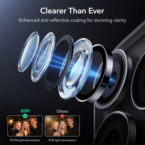 ESR ARMORITE CAMERA PROTECTOR IPHONE 14 PRO/14 PRO MAX/15 PRO/15 PRO MAX/16 PRO /16 PRO MAX/17 PRO/17 PRO MAX BLACK - Image 6