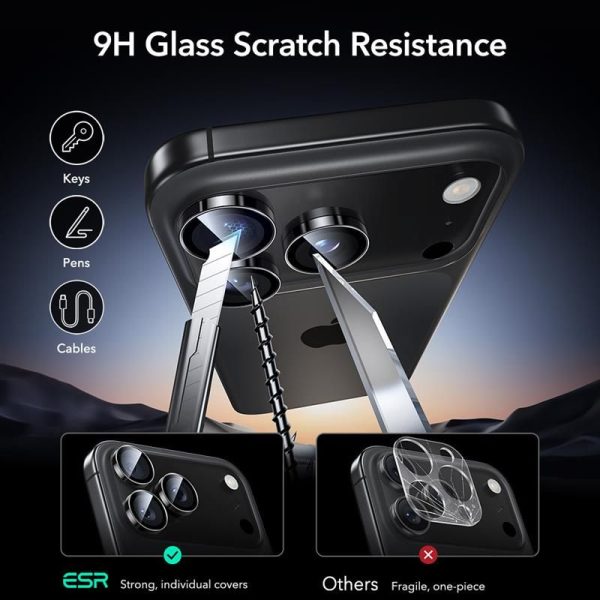 ESR ARMORITE CAMERA PROTECTOR IPHONE 14 PRO/14 PRO MAX/15 PRO/15 PRO MAX/16 PRO /16 PRO MAX/17 PRO/17 PRO MAX BLACK - Image 7