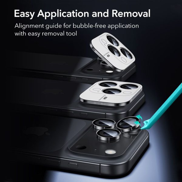 ESR ARMORITE CAMERA PROTECTOR IPHONE 14 PRO/14 PRO MAX/15 PRO/15 PRO MAX/16 PRO /16 PRO MAX/17 PRO/17 PRO MAX BLACK - Image 8