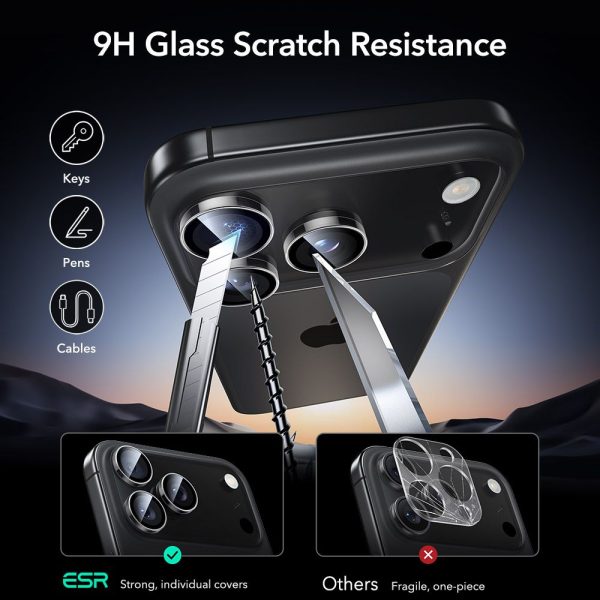 ESR ARMORITE CAMERA PROTECTOR IPHONE 14 PRO/14 PRO MAX/15 PRO/15 PRO MAX/16 PRO /16 PRO MAX/17 PRO/17 PRO MAX CLEAR - Image 7