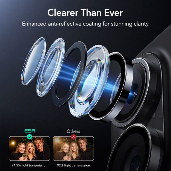 ESR ARMORITE CAMERA PROTECTOR IPHONE 16/16 PLUS/17 BLACK - Image 5