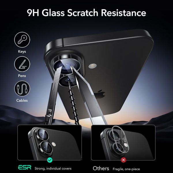ESR ARMORITE CAMERA PROTECTOR IPHONE 16/16 PLUS/17 BLACK - Image 6