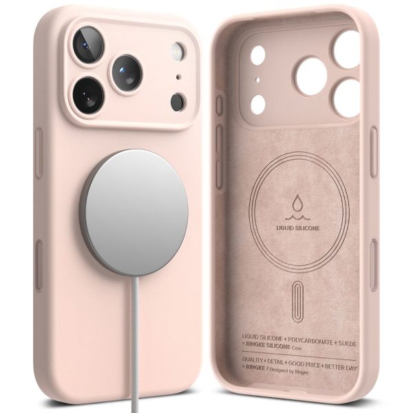 RINGKE SILICONE MAGNETIC MAGSAFE IPHONE 17 PRO PINK SAND - Image 2