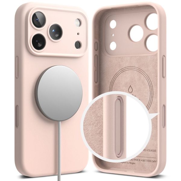 RINGKE SILICONE MAGNETIC MAGSAFE IPHONE 17 PRO PINK SAND - Image 3