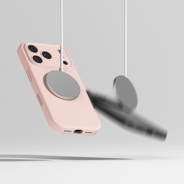 RINGKE SILICONE MAGNETIC MAGSAFE IPHONE 17 PRO PINK SAND - Image 8