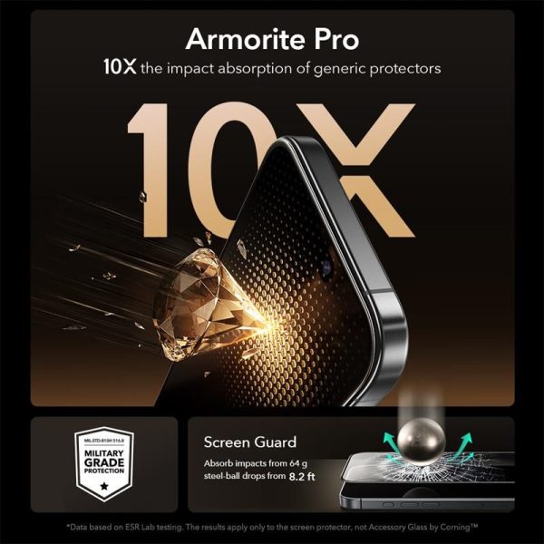 ESR ULTRAFIT ARMORITE PRO TEMPERED GLASS IPHONE 16 PRO/17 CLEAR - Image 4