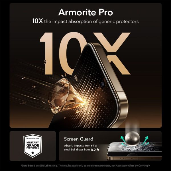 ESR ULTRAFIT ARMORITE PRO TEMPERED GLASS IPHONE 17 PRO MAX CLEAR - Image 4