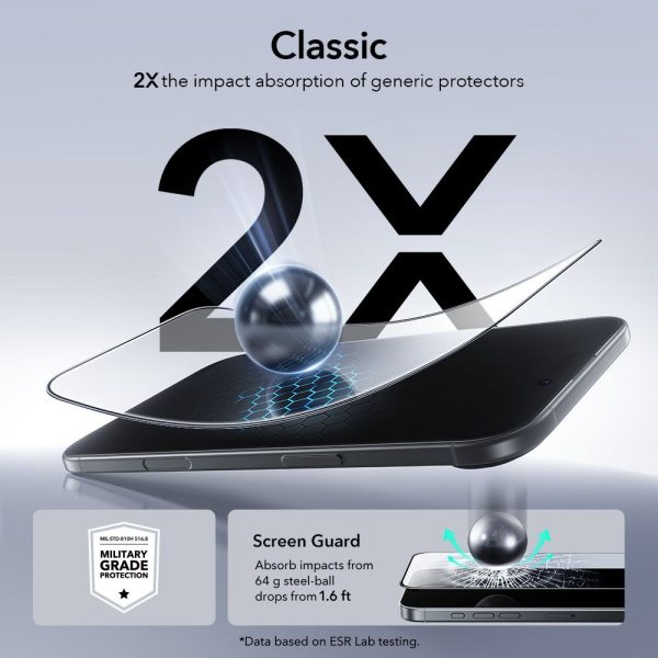 ESR ULTRAFIT TEMPERED GLASS 2-PACK IPHONE 17 AIR CLEAR - Image 4