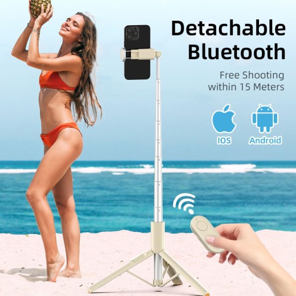 TECH-PROTECT L09S BLUETOOTH SELFIE STICK TRIPOD BEIGE - Image 10