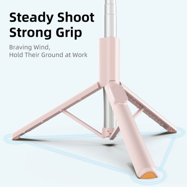 TECH-PROTECT L09S BLUETOOTH SELFIE STICK TRIPOD PINK - Image 9