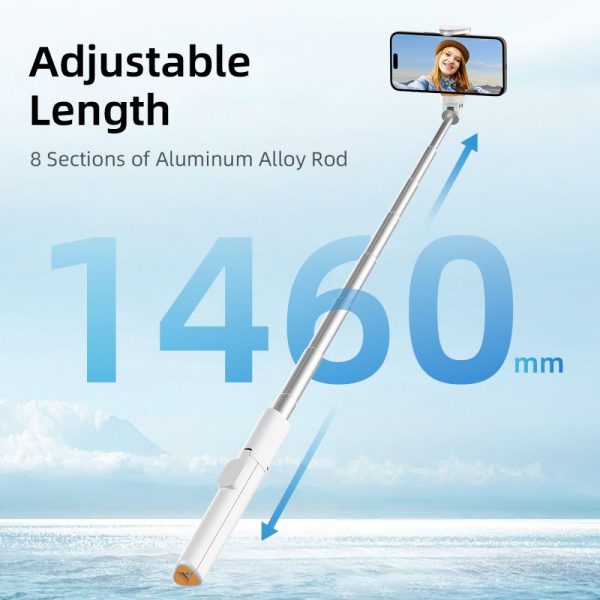 TECH-PROTECT L09S BLUETOOTH SELFIE STICK TRIPOD WHITE - Image 6