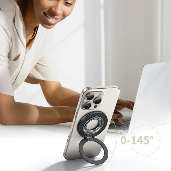TECH-PROTECT MMR600 MAGNETIC MAGSAFE PHONE RING SATIN BLACK - Image 2