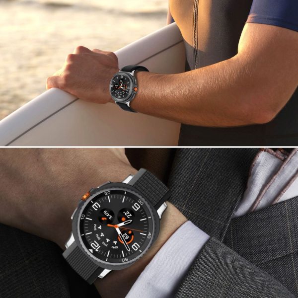 TECH-PROTECT NYLON STRIPE SAMSUNG GALAXY WATCH 8/CLASSIC (40/44/46 MM) BLACK/ORANGE - Image 7