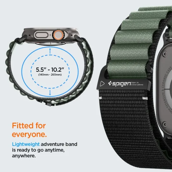 Spigen WBF1 Band Black Green-Apple Watch 44/45/46/49 mm (AMP10223) - Image 6