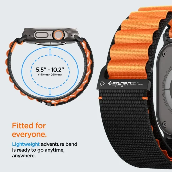 Spigen WBF1 Band Black Orange-Apple Watch 44/45/46/49 mm (AMP10145) - Image 6