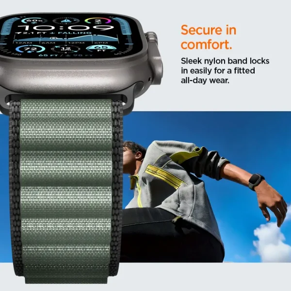 Spigen WBF1 Band Black Green-Apple Watch 44/45/46/49 mm (AMP10223) - Image 5