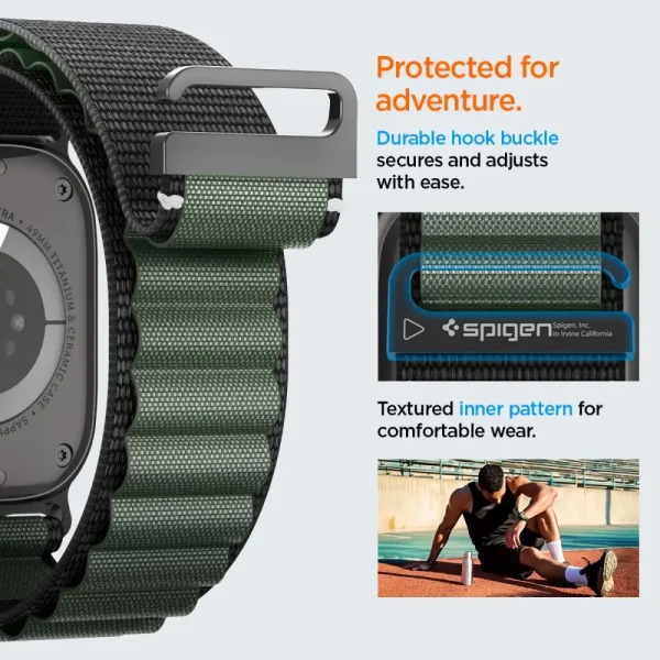 Spigen WBF1 Band Black Green-Apple Watch 44/45/46/49 mm (AMP10223) - Image 4