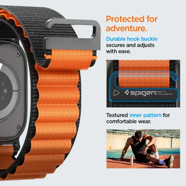 Spigen WBF1 Band Black Orange-Apple Watch 44/45/46/49 mm (AMP10145) - Image 4