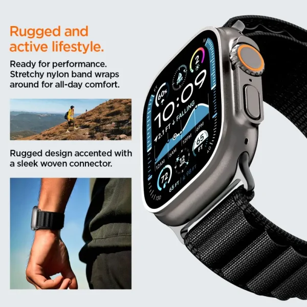 Spigen WBF1 Band Black-Apple Watch 44/45/46/49 mm (AMP10144) - Image 2