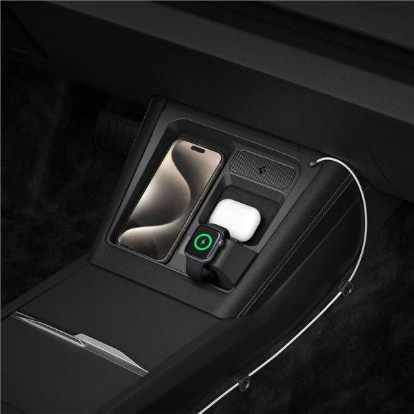 Spigen Tesla 3 in 1 Wireless Charging Hub Mount Black-Tesla Model 3 2024 (ACP07501) - Image 19