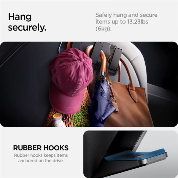 Spigen Tesla Car Seat Hook Holder black - Tesla Model Y/3 (ACP09201) - Image 20