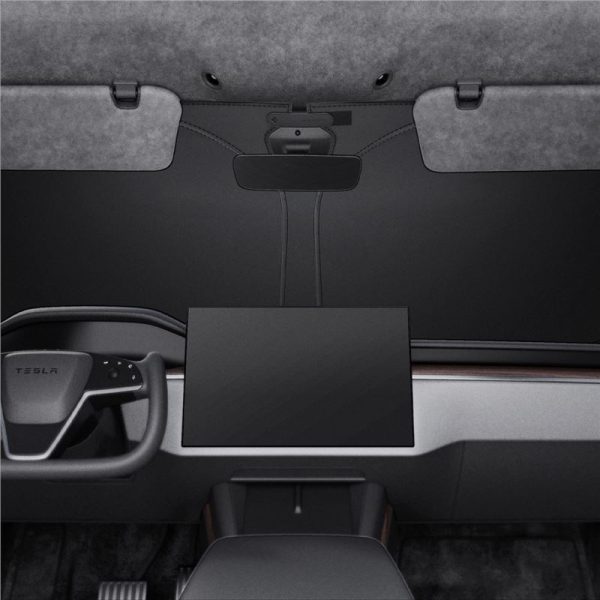Spigen Tesla Car Front Windshield Sunshade black - Tesla Model S (ACP09305) - Image 19