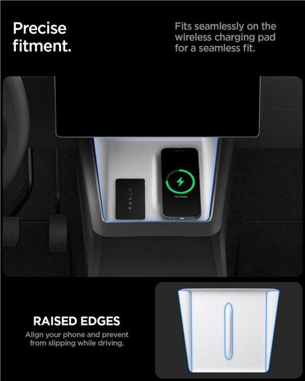 Spigen Tesla Wireless Charging Pad Cover white - Tesla model Y 2025 (ACP10032) - Image 4