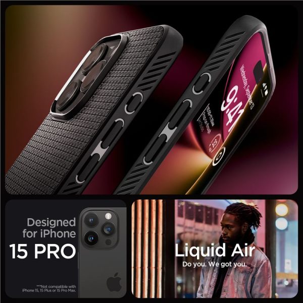 Θήκη Spigen Liquid Air Black-Apple iPhone 15 Pro (ACS06704) - Image 27