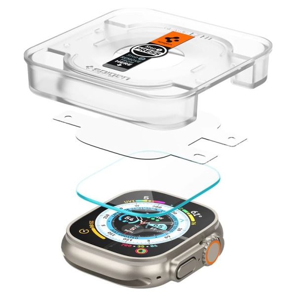 Spigen EZ Fit GLAS.tR Slim 2PCS Clear-Apple Watch Ultra 1/2/3 49mm (AGL05556) - Image 15