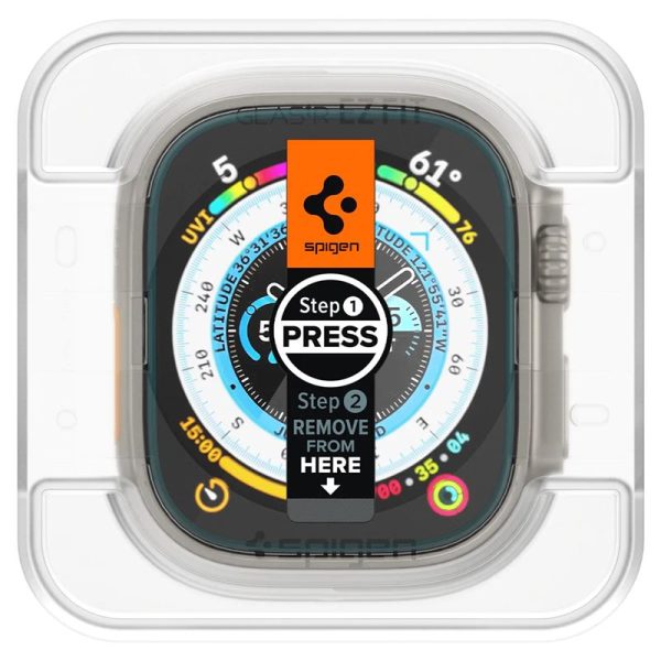 Spigen EZ Fit GLAS.tR Slim 2PCS Clear-Apple Watch Ultra 1/2/3 49mm (AGL05556) - Image 17