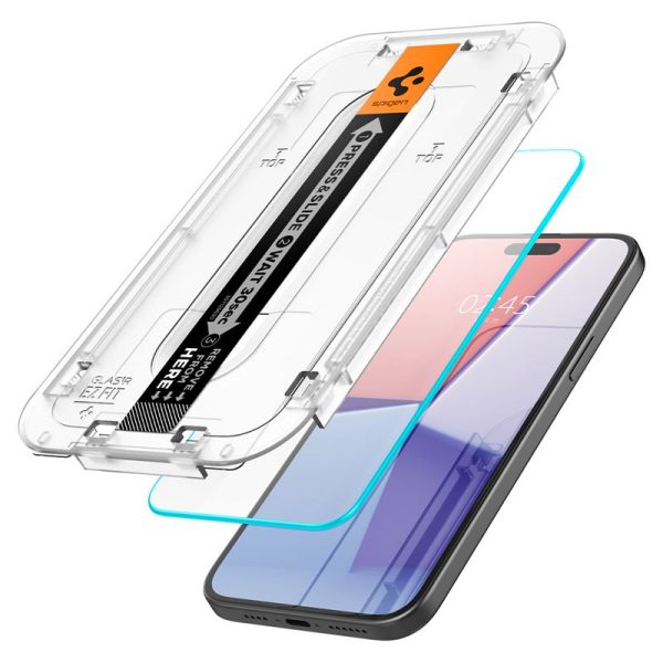 Spigen Screen Protector EZ Fit GLAS.tR Slim 2PCS Clear-Apple iPhone 16/15 (AGL06903) - Image 14