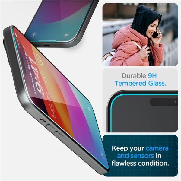 Spigen Screen Protector EZ Fit GLAS.tR Slim 2PCS Clear-Apple iPhone 16/15 (AGL06903) - Image 21