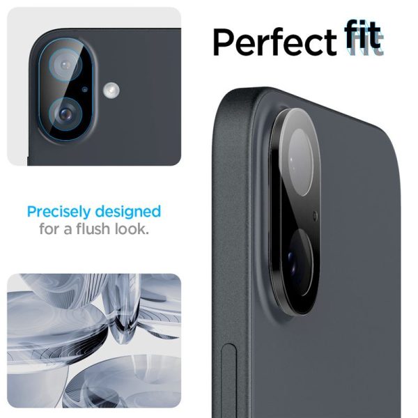 SPIGEN OPTIK GLAS.TR CAMERA PROTECTOR 2-PACK IPHONE 16 / 16 PLUS BLACK (AGL07922) - Image 24
