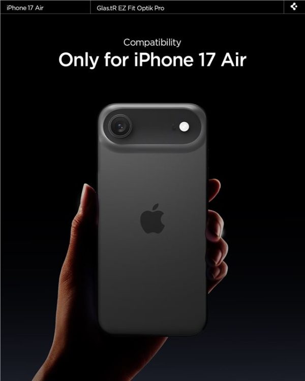 Spigen Glass tR EZ Fit Optik Pro 2 Pack Black-Apple iPhone Air (AGL09863) - Image 10