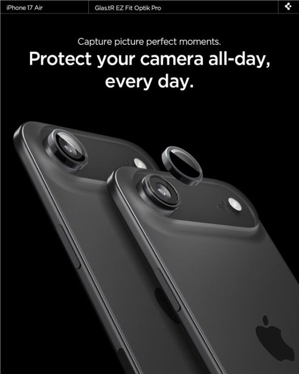 Spigen Glass tR EZ Fit Optik Pro 2 Pack Black-Apple iPhone Air (AGL09863) - Image 11
