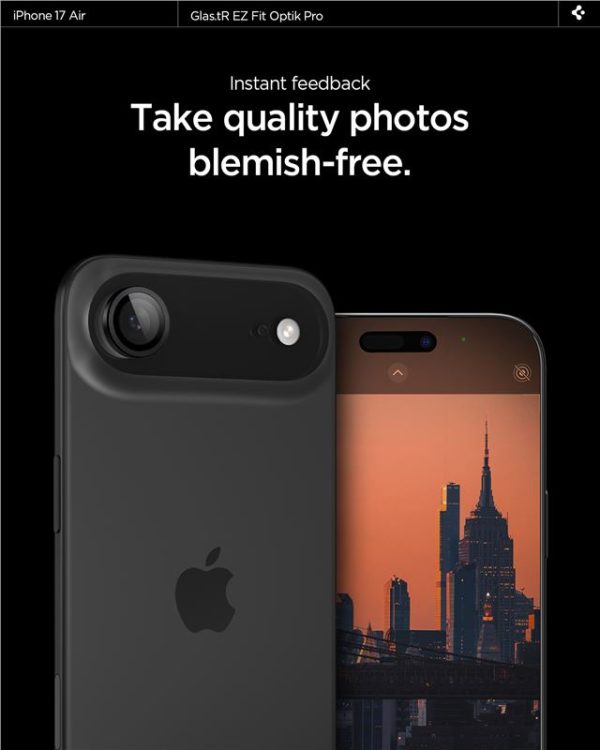 Spigen Glass tR EZ Fit Optik Pro 2 Pack Black-Apple iPhone Air (AGL09863) - Image 12