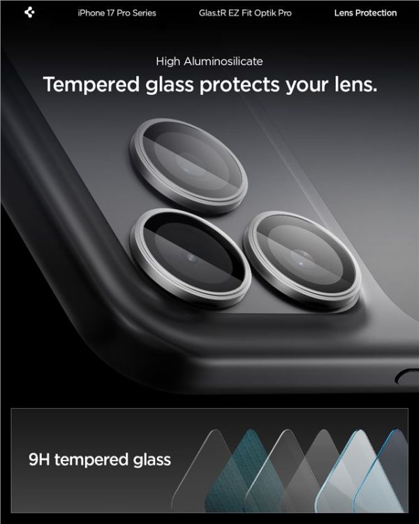 Spigen Glass tR EZ Fit Optik Pro 2 Pack gray-iPhone 17 Pro/17 Pro Max/16 Pro/16 Pro Max/15 Pro/15 Pro Max/14 Pro/14 Pro Max (AGL10125) - Image 17