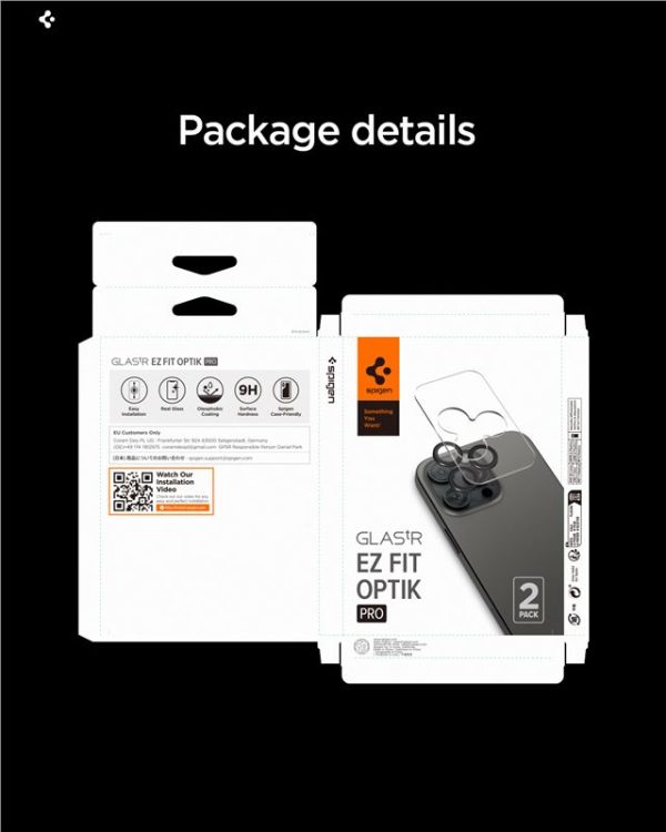 Spigen Glass tR EZ Fit Optik Pro 2 Pack gray-iPhone 17 Pro/17 Pro Max/16 Pro/16 Pro Max/15 Pro/15 Pro Max/14 Pro/14 Pro Max (AGL10125) - Image 24