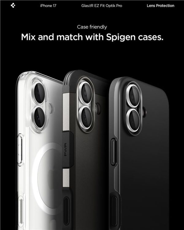 Spigen Glass tR EZ Fit Optik Pro 2 Pack Silver-Apple iPhone 17 (AGL10126) - Image 4
