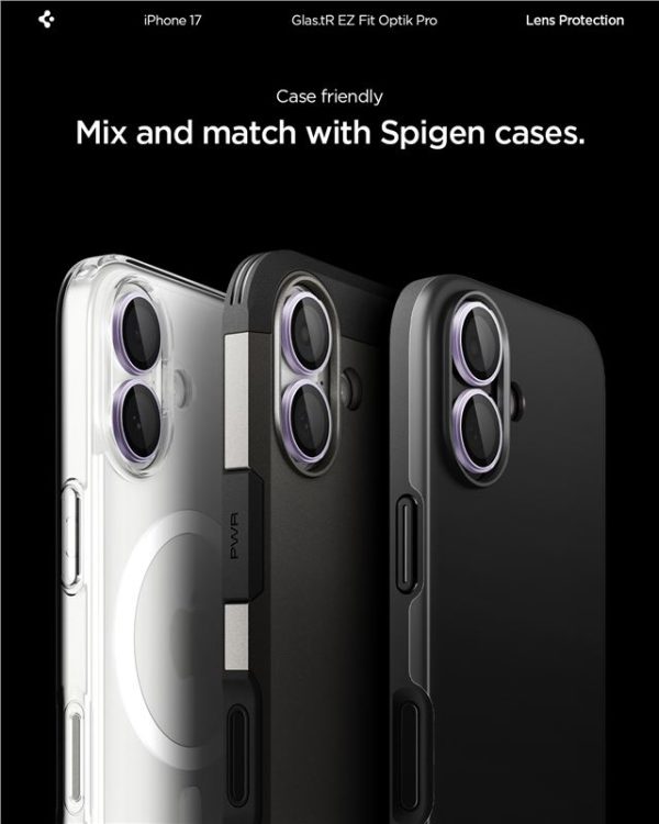 Spigen Glass tR EZ Fit Optik Pro 2 Pack Purple-Apple iPhone 17 (AGL10127) - Image 4